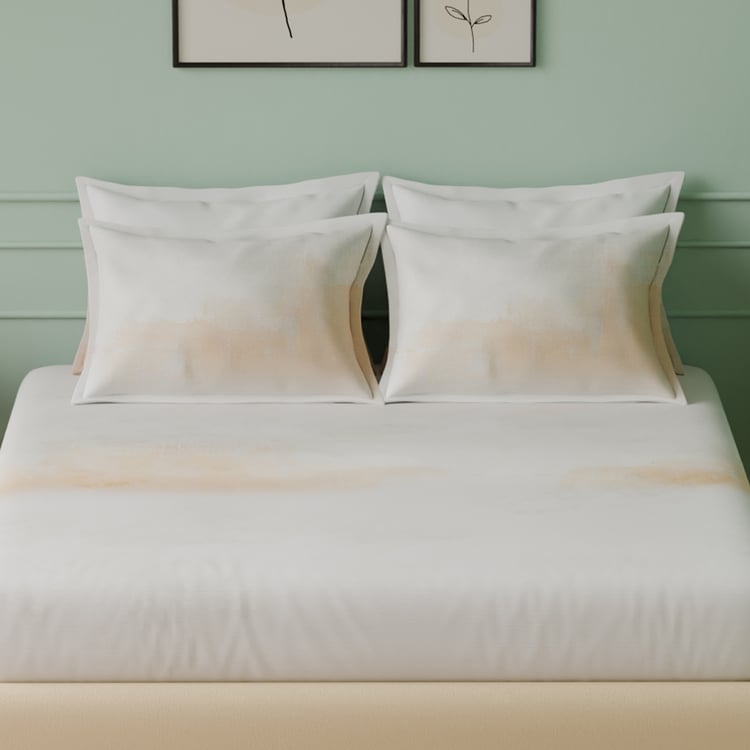 SPACES Luxury Cotton 300TC Printed 5Pcs Super King Bedsheet Set
