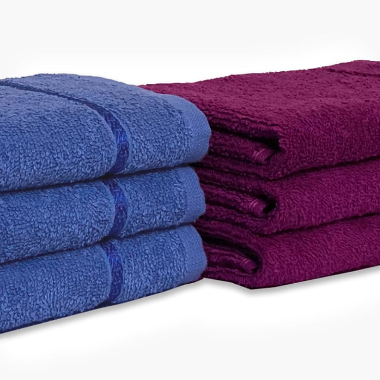SPACES Seasons Best Quick Dry Set of 6 Cotton Hand Towels - 60x40cm