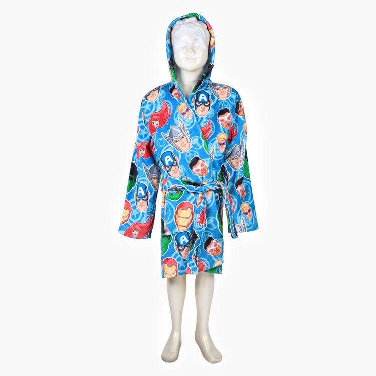 SPACES Kids Cotton Avengers Print Bath Robe - S