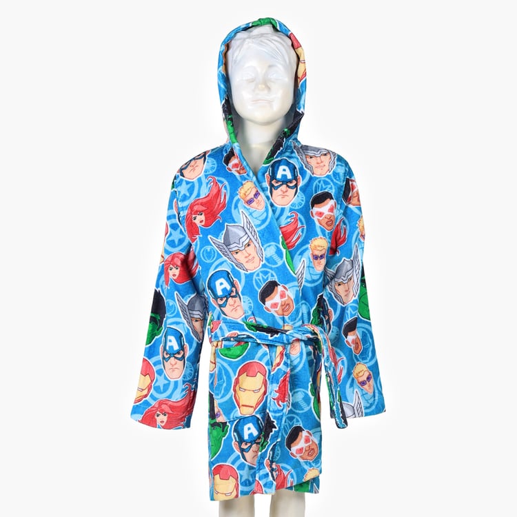 SPACES Kids Cotton Avengers Print Bath Robe - S