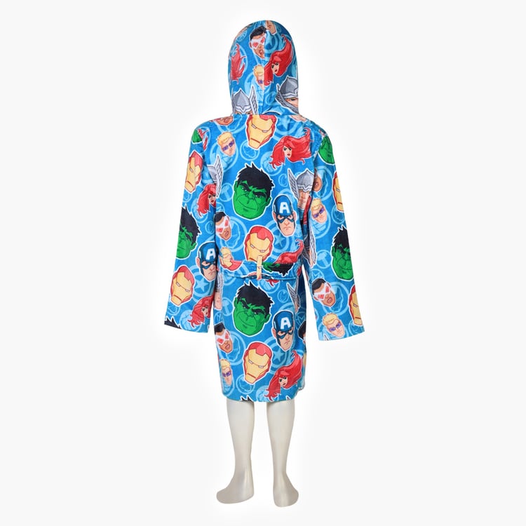 SPACES Kids Cotton Avengers Print Bath Robe - S