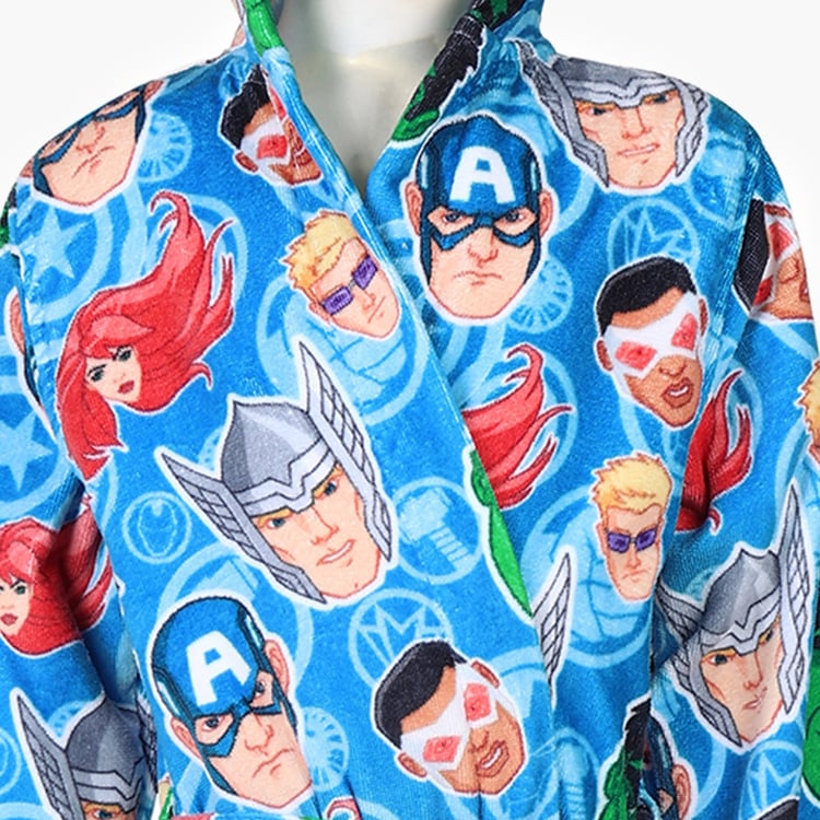 SPACES Kids Cotton Avengers Print Bath Robe - S