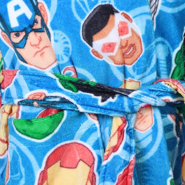 SPACES Kids Cotton Avengers Print Bath Robe - S