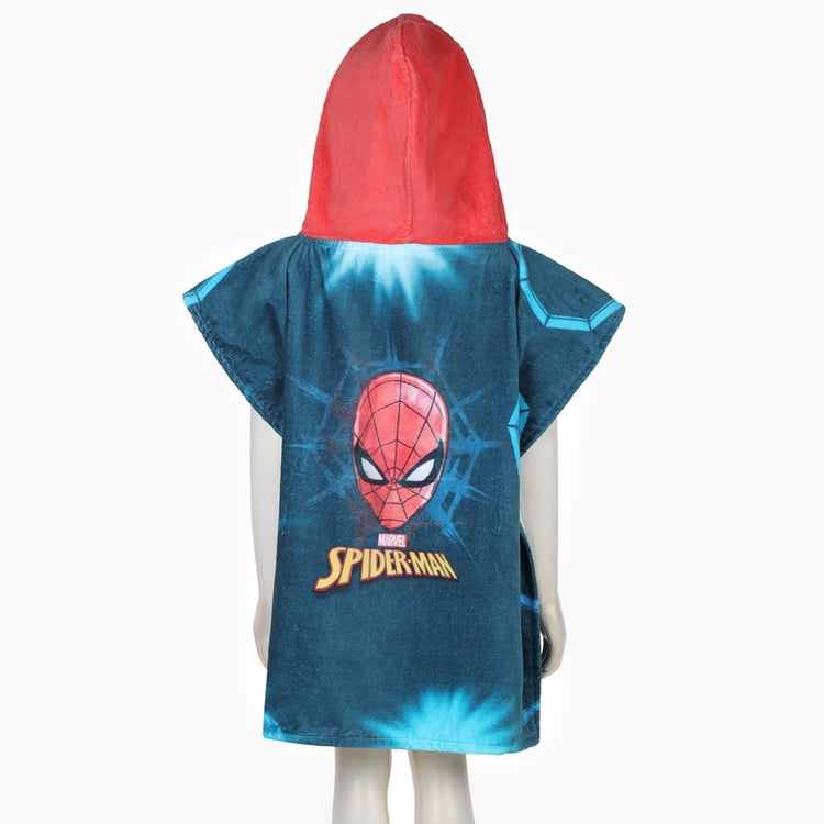 SPACES Kids Cotton Spider-Man Print Bath Poncho - S