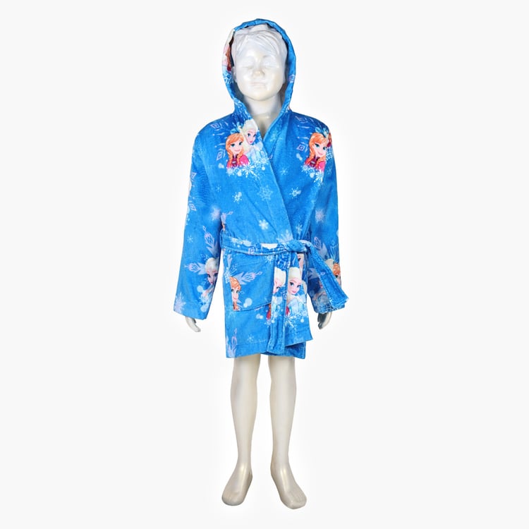 SPACES Kids Cotton Frozen Print Bath Robe - S