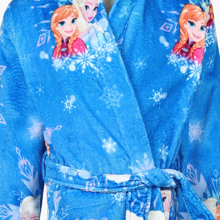 SPACES Kids Cotton Frozen Print Bath Robe - S