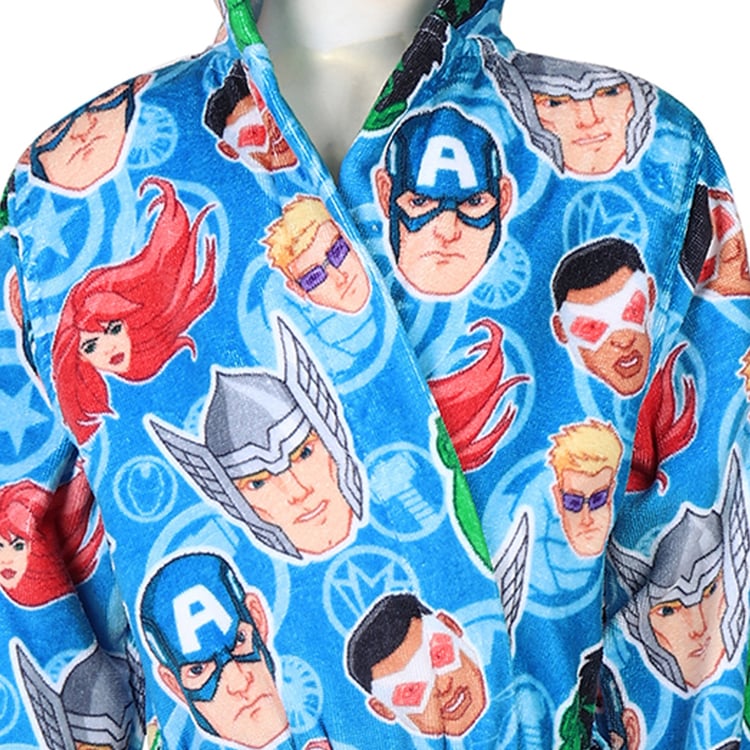 SPACES Kids Cotton Avengers Print Bath Robe - S