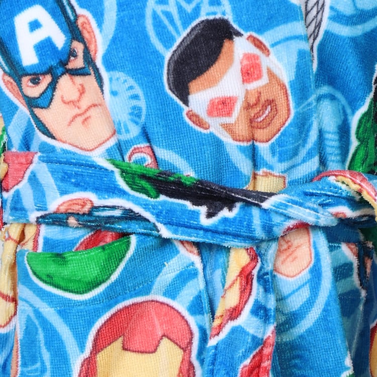 SPACES Kids Cotton Avengers Print Bath Robe - S