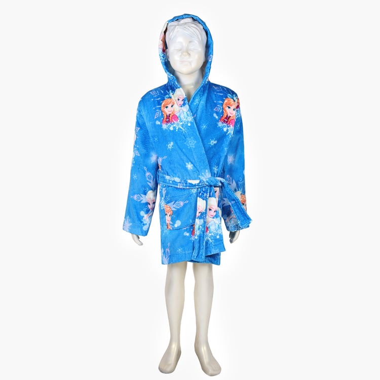 SPACES Kids Cotton Frozen Print Bath Robe - S
