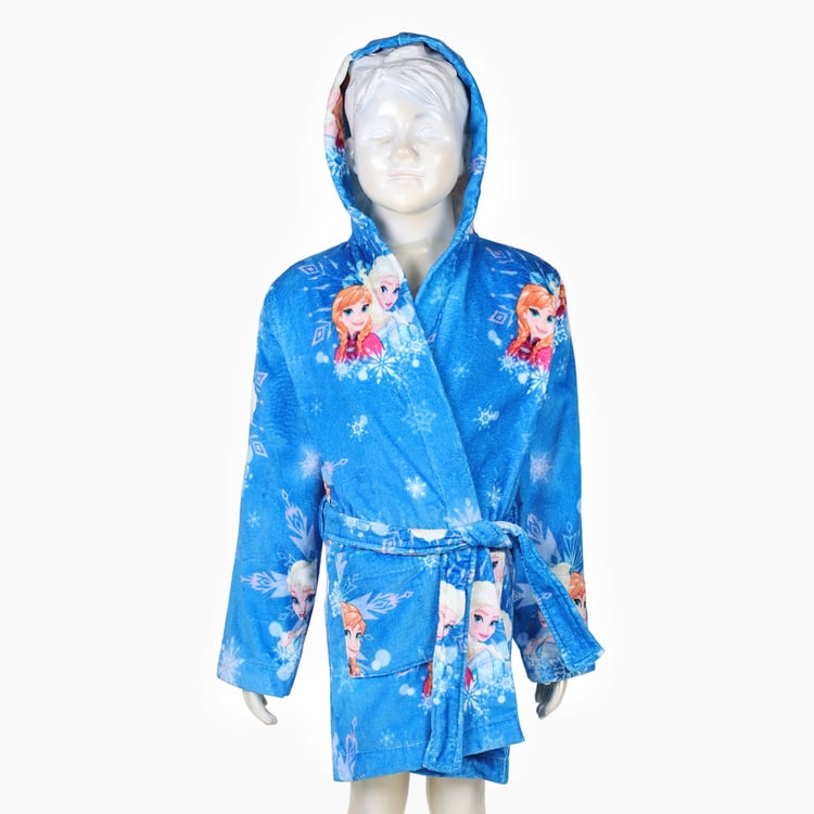 SPACES Kids Cotton Frozen Print Bath Robe - S