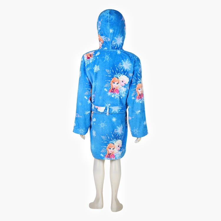 SPACES Kids Cotton Frozen Print Bath Robe - S