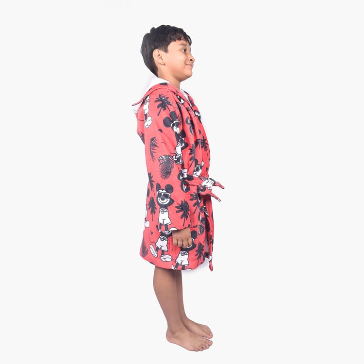 SPACES Kids Cotton Mickey Mouse Print Bath Robe - S
