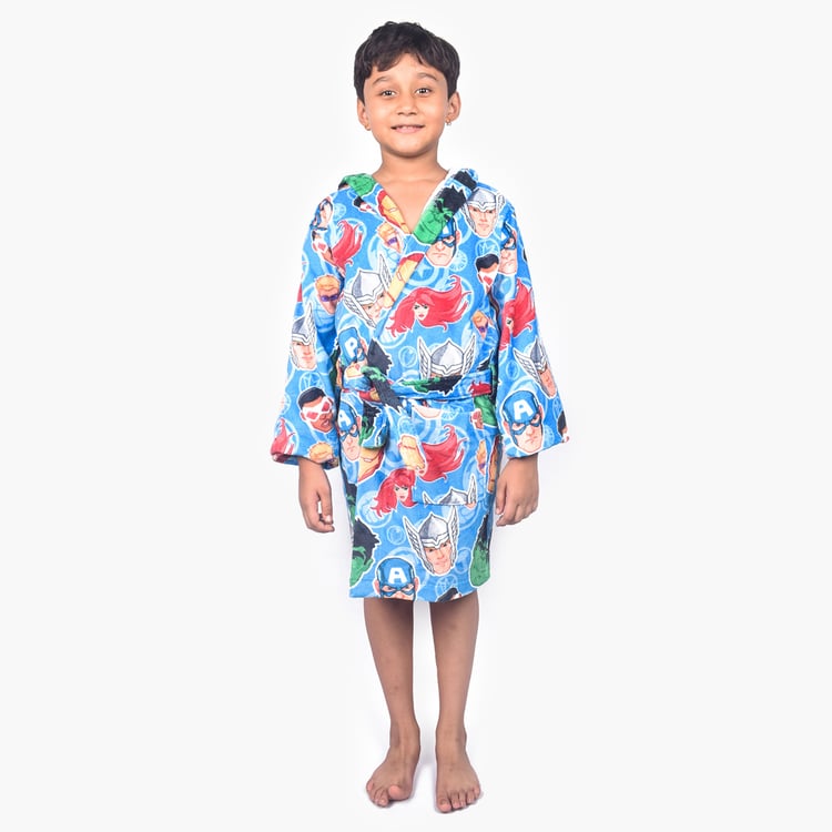 SPACES Kids Cotton Avengers Print Bath Robe - S