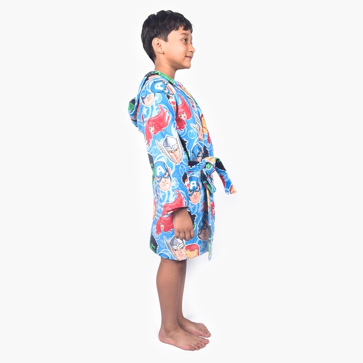 SPACES Kids Cotton Avengers Print Bath Robe - S