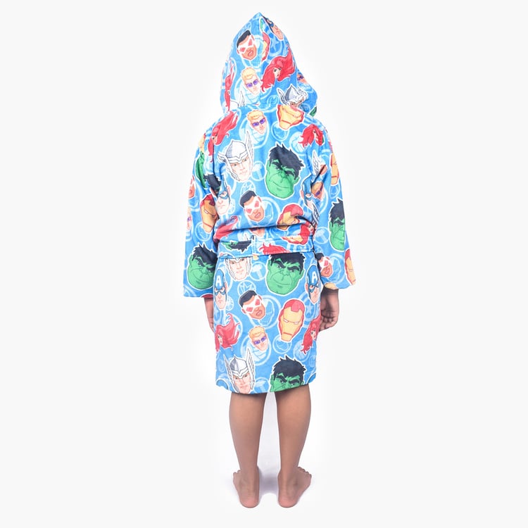 SPACES Kids Cotton Avengers Print Bath Robe - S
