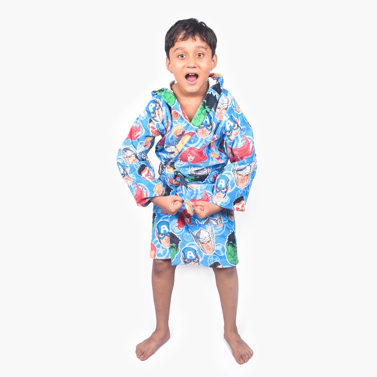 SPACES Kids Cotton Avengers Print Bath Robe - S