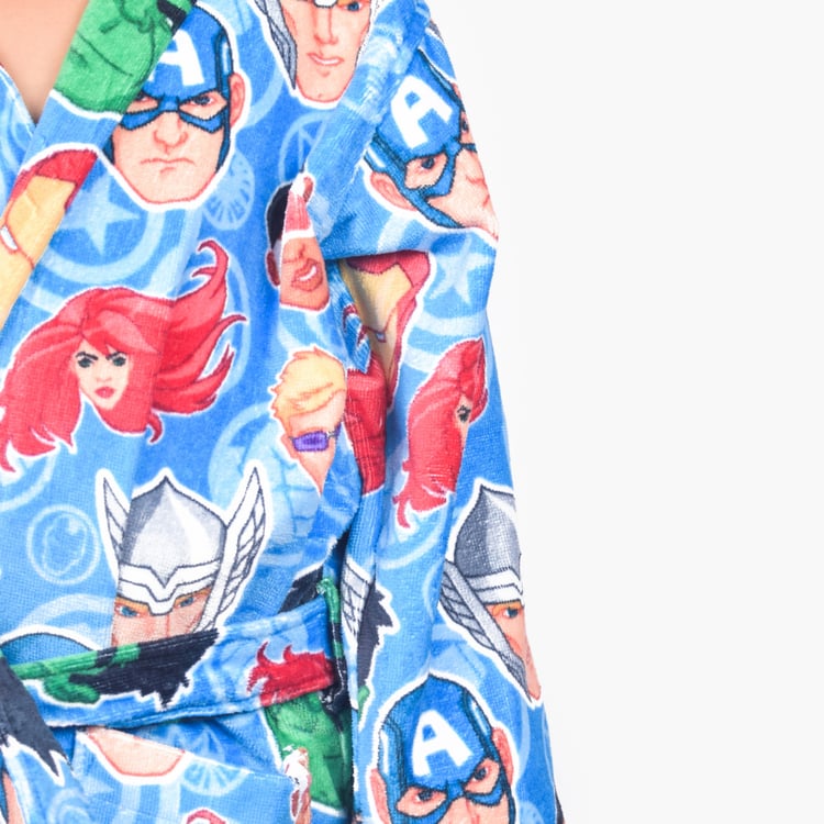 SPACES Kids Cotton Avengers Print Bath Robe - S