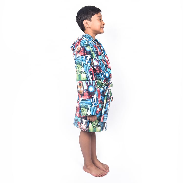 SPACES Kids Cotton Avengers Print Bath Robe - S