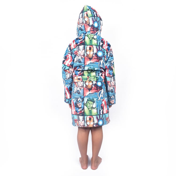 SPACES Kids Cotton Avengers Print Bath Robe - S