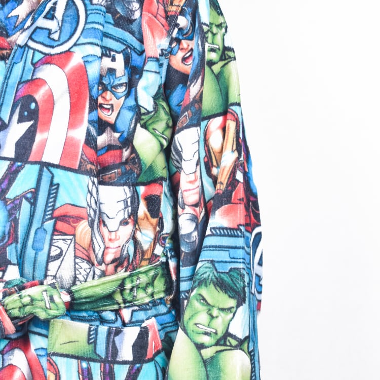 SPACES Kids Cotton Avengers Print Bath Robe - S