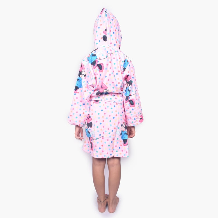 SPACES Kids Cotton Minnie Mouse Print Bath Robe - S