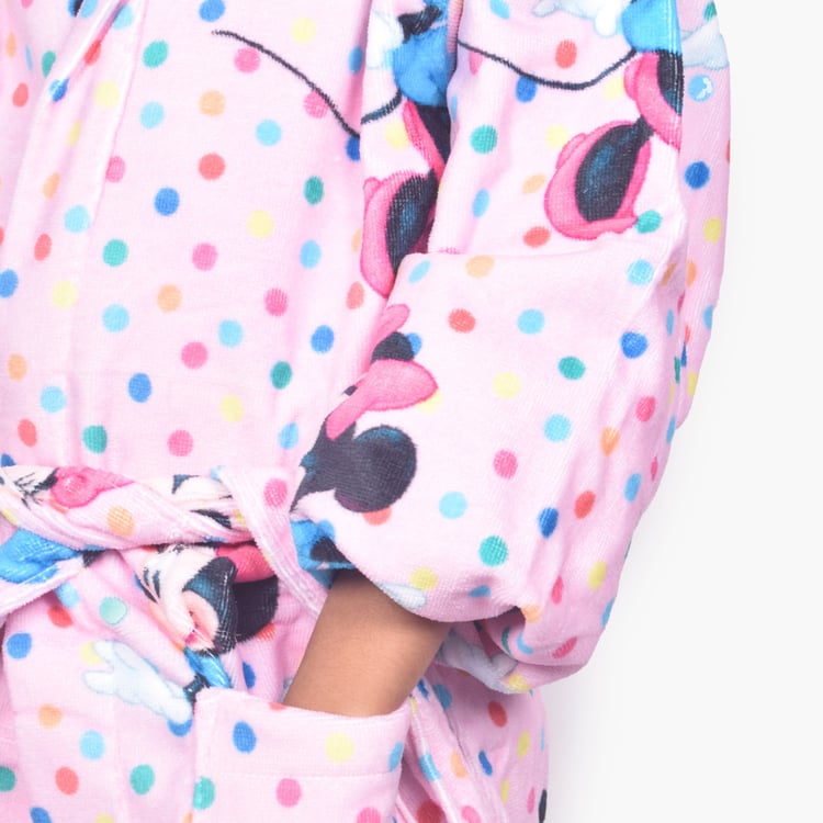 SPACES Kids Cotton Minnie Mouse Print Bath Robe - S