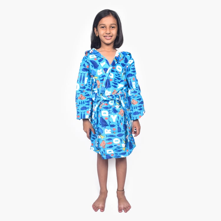 SPACES Kids Cotton Dory Print Bath Robe - S