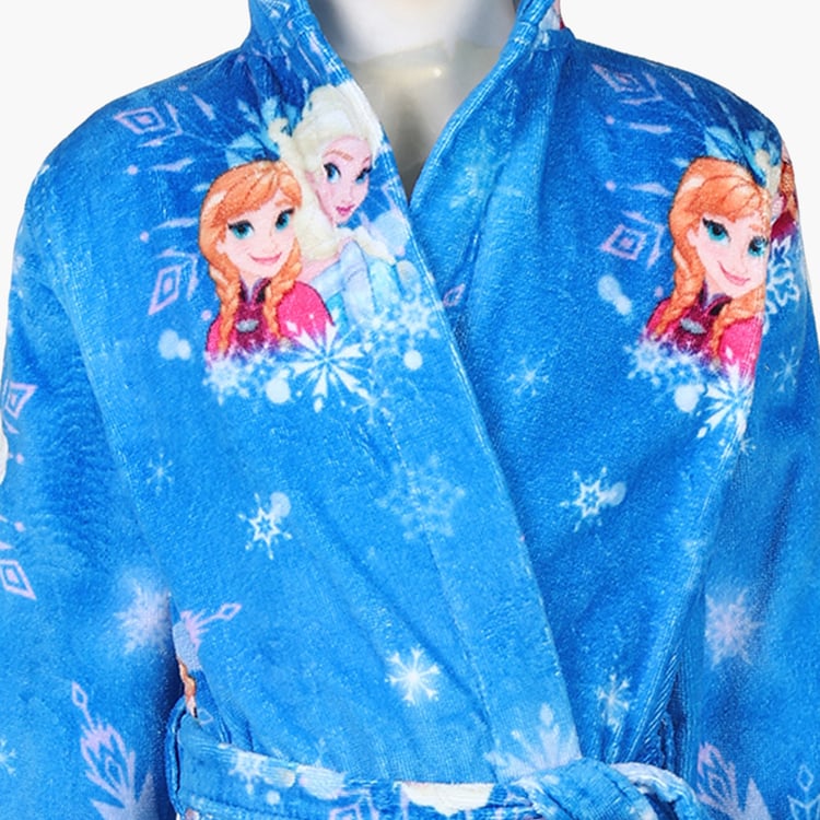 SPACES Kids Cotton Frozen Print Bath Robe - S