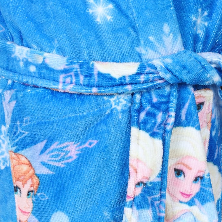 SPACES Kids Cotton Frozen Print Bath Robe - S