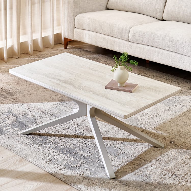 Ivory Ceramic Top Coffee Table - Beige