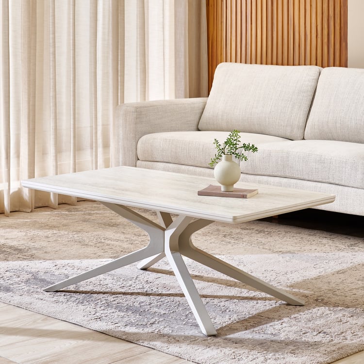 Ivory Ceramic Top Coffee Table - Beige