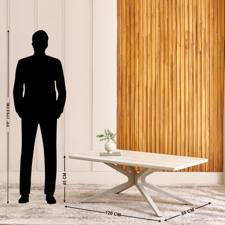 Ivory Ceramic Top Coffee Table - Beige