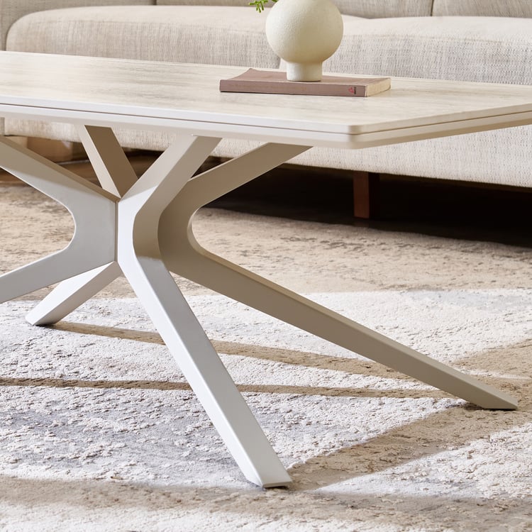 Ivory Ceramic Top Coffee Table - Beige