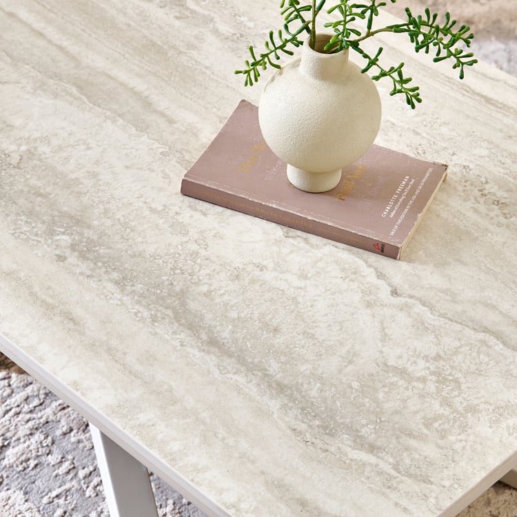 Ivory Ceramic Top Coffee Table - Beige