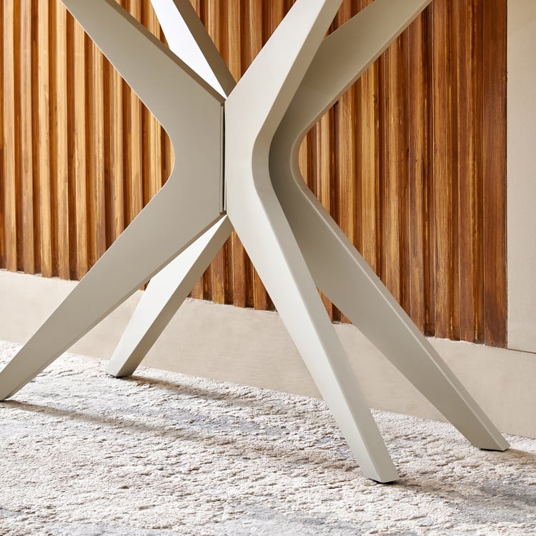 Ivory Ceramic Top Console Table - Beige