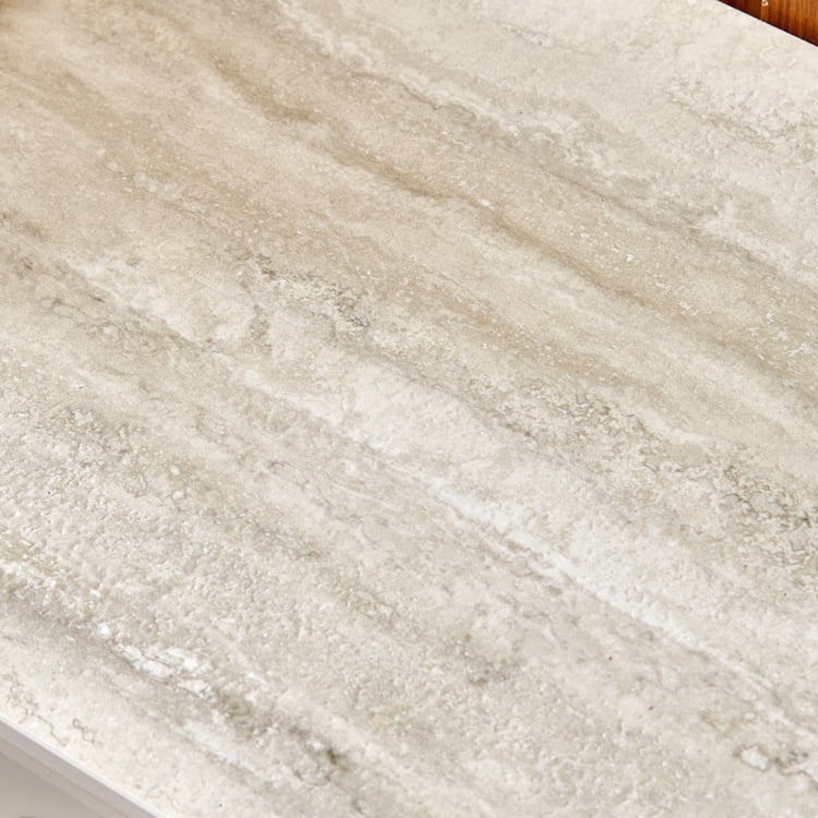 Ivory Ceramic Top Console Table - Beige