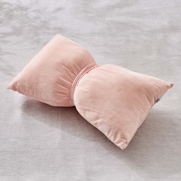 Slate Kids Velvet Bow Filled Cushion - 50x30cm