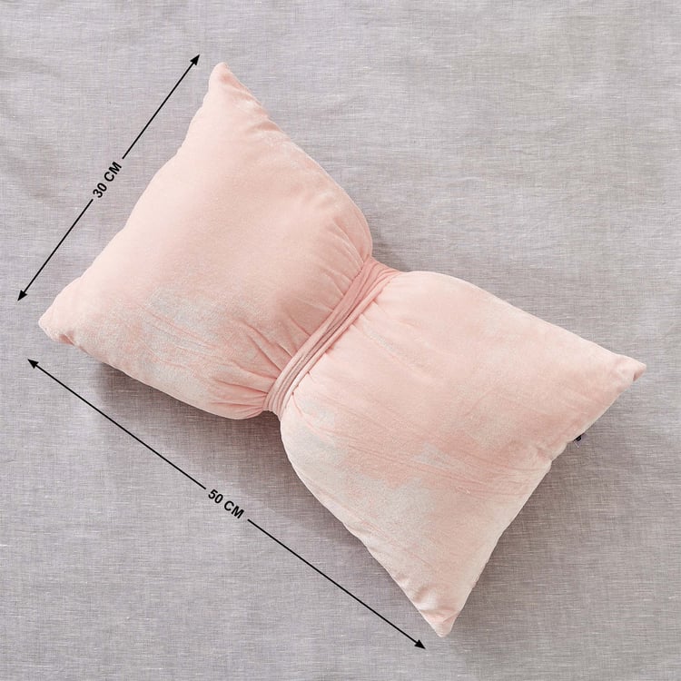 Slate Kids Velvet Bow Filled Cushion - 50x30cm