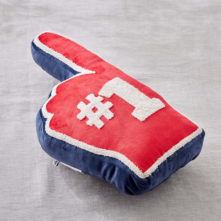 Slate Kids Velvet Fan Finger Filled Cushion - 23x44cm