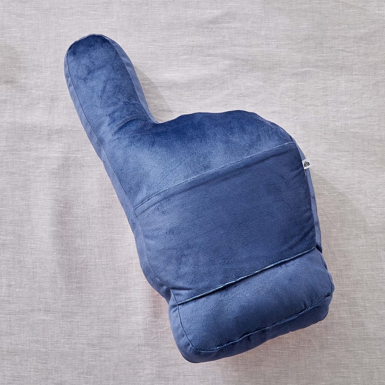 Slate Kids Velvet Fan Finger Filled Cushion - 23x44cm