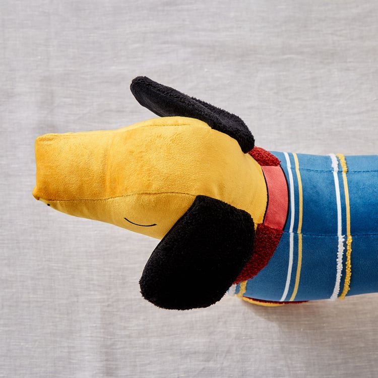 Slate Kids Velvet Puppy Filled Cushion - 55x33cm