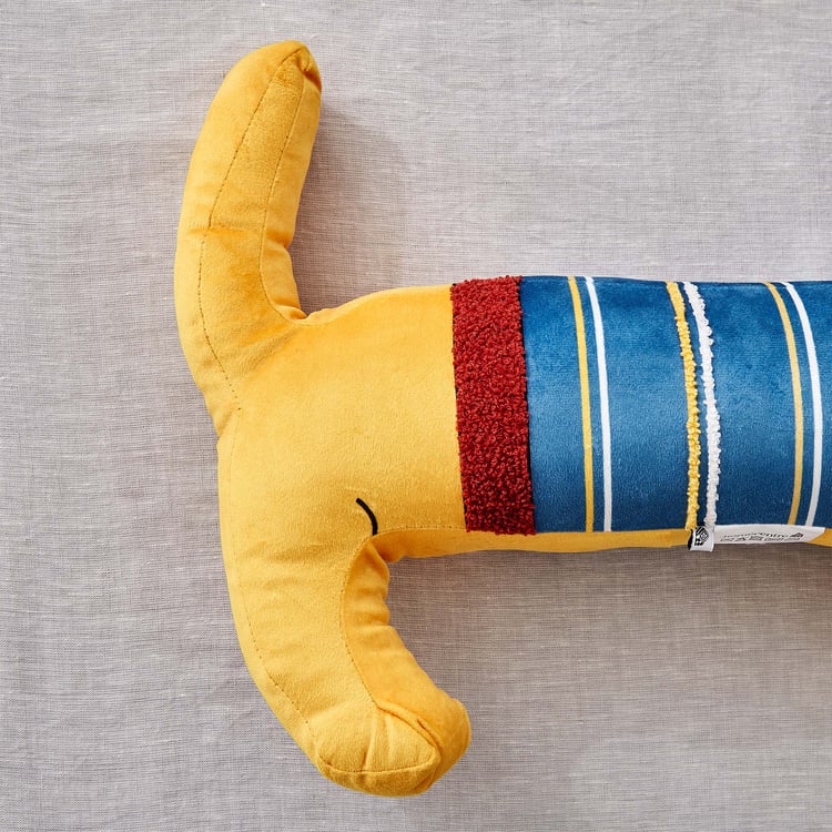 Slate Kids Velvet Puppy Filled Cushion - 55x33cm