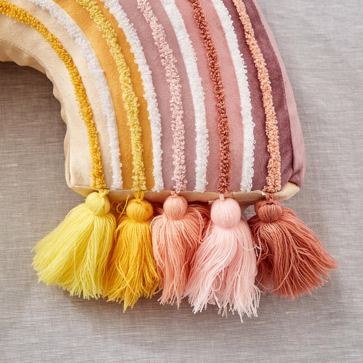 Slate Kids Velvet Rainbow Filled Cushion - 45x30cm