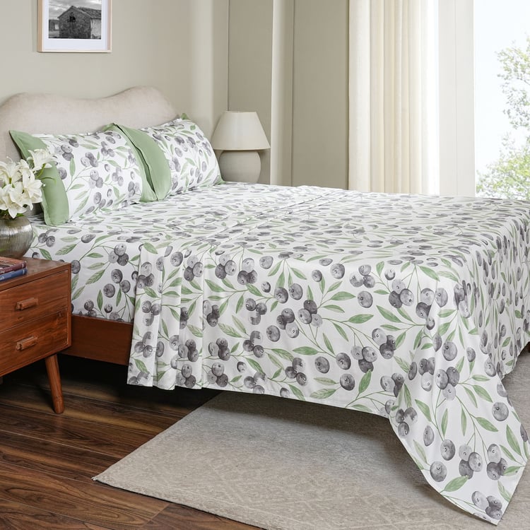 MASPAR Sensory Bloom Cotton 115TC Printed 2Pcs Super King Bedsheet Set