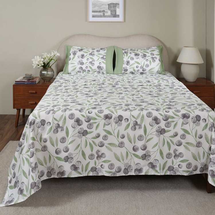 MASPAR Sensory Bloom Cotton 115TC Printed 2Pcs Super King Bedsheet Set