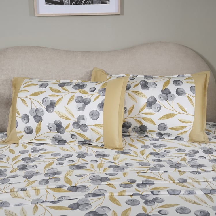 MASPAR Sensory Bloom  Cotton 200TC Floral Print 3Pcs Queen Bedsheet Set
