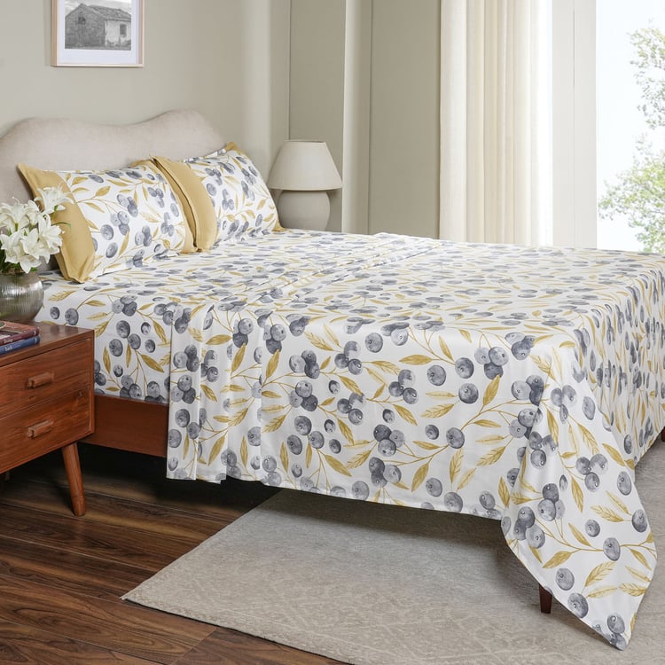 MASPAR Sensory Bloom Cotton 200TC Floral Print 3Pcs Super King Bedsheet Set