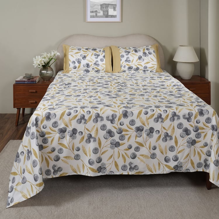 MASPAR Sensory Bloom Cotton 200TC Floral Print 3Pcs Super King Bedsheet Set
