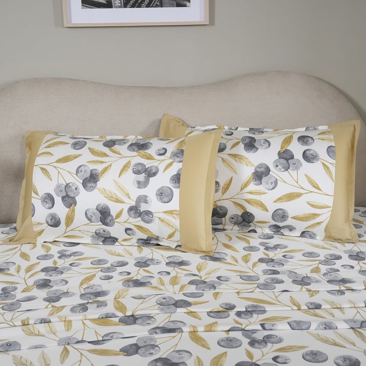 MASPAR Sensory Bloom Cotton 200TC Floral Print 3Pcs Super King Bedsheet Set