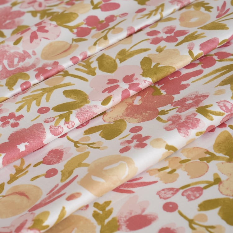MASPAR Sensory Bloom Cotton 200TC Floral Print 3Pcs Queen Bedsheet Set